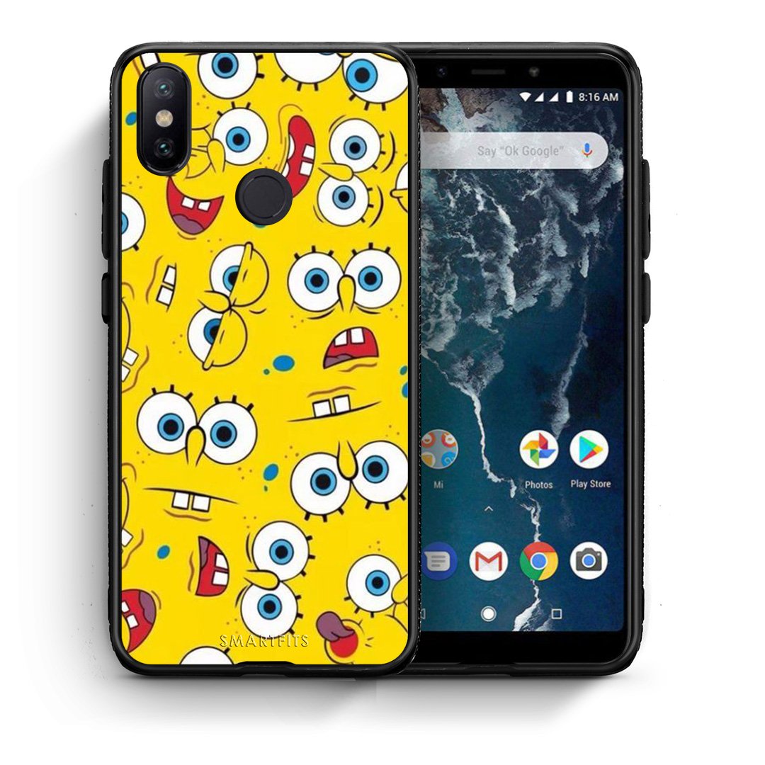Θήκη Xiaomi Mi A2 Sponge PopArt από τη Smartfits με σχέδιο στο πίσω μέρος και μαύρο περίβλημα | Xiaomi Mi A2 Sponge PopArt case with colorful back and black bezels