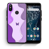 Thumbnail for Θήκη Αγίου Βαλεντίνου Xiaomi Mi A2 Purple Mariposa από τη Smartfits με σχέδιο στο πίσω μέρος και μαύρο περίβλημα | Xiaomi Mi A2 Purple Mariposa case with colorful back and black bezels