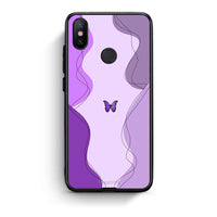 Thumbnail for Xiaomi Mi A2 Purple Mariposa Θήκη Αγίου Βαλεντίνου από τη Smartfits με σχέδιο στο πίσω μέρος και μαύρο περίβλημα | Smartphone case with colorful back and black bezels by Smartfits