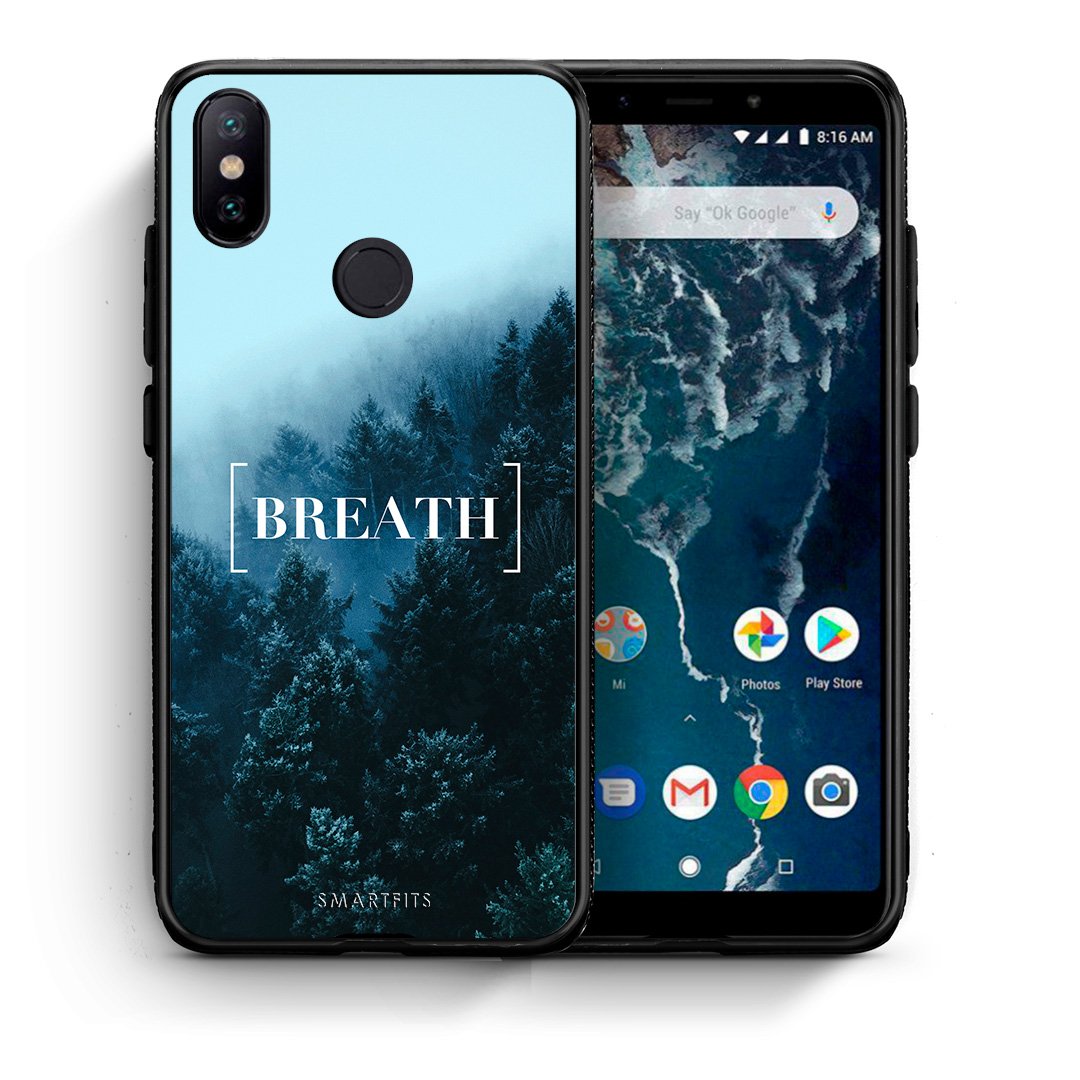 Θήκη Xiaomi Mi A2 Breath Quote από τη Smartfits με σχέδιο στο πίσω μέρος και μαύρο περίβλημα | Xiaomi Mi A2 Breath Quote case with colorful back and black bezels