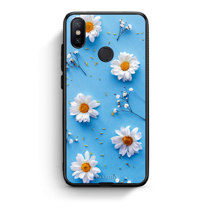 Xiaomi Mi A2 Real Daisies θήκη από τη Smartfits με σχέδιο στο πίσω μέρος και μαύρο περίβλημα | Smartphone case with colorful back and black bezels by Smartfits