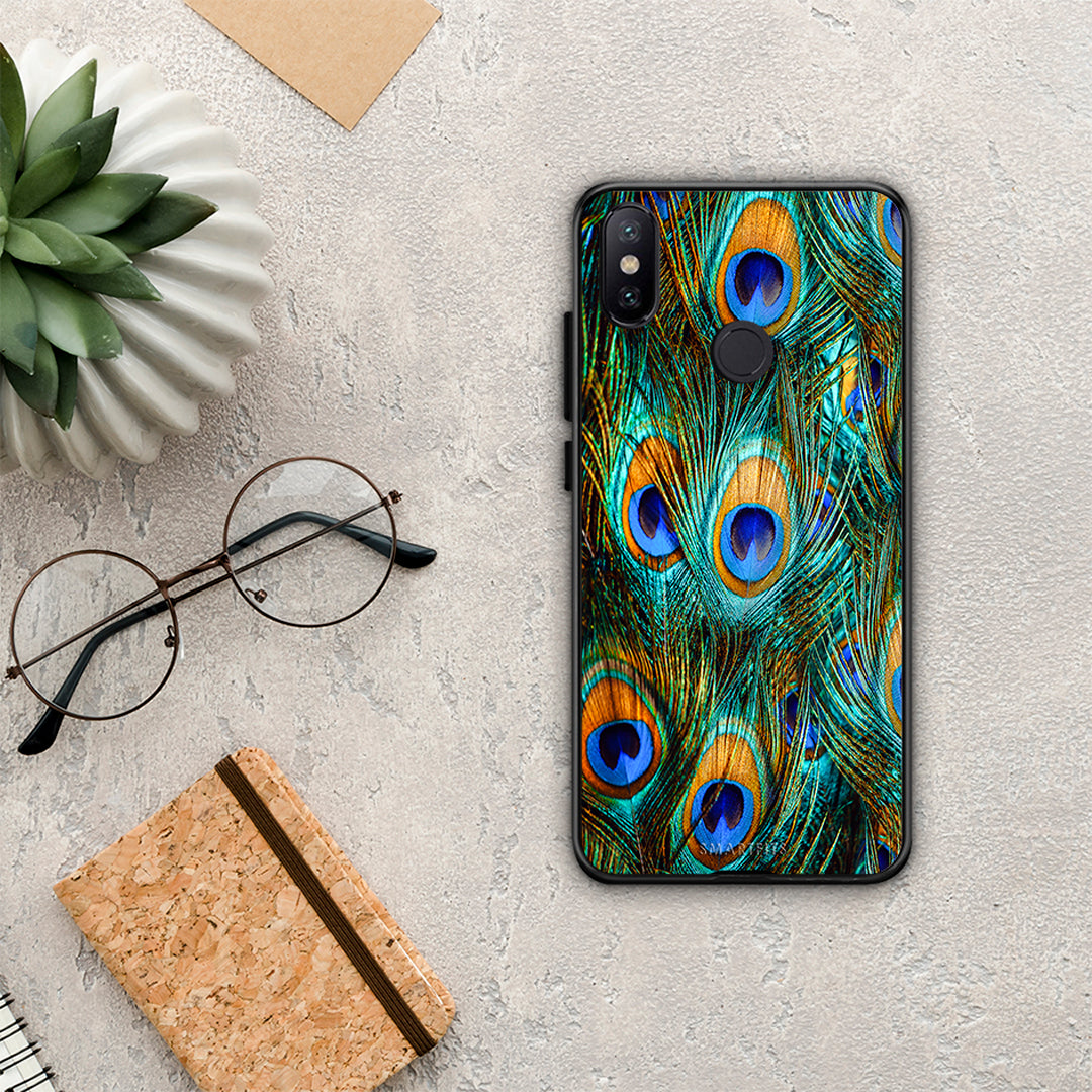 Real Peacock Feathers - Xiaomi Mi A2 θήκη