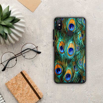 Real Peacock Feathers - Xiaomi Mi A2 θήκη