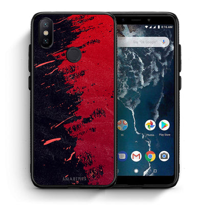 Θήκη Αγίου Βαλεντίνου Xiaomi Mi A2 Red Paint από τη Smartfits με σχέδιο στο πίσω μέρος και μαύρο περίβλημα | Xiaomi Mi A2 Red Paint case with colorful back and black bezels