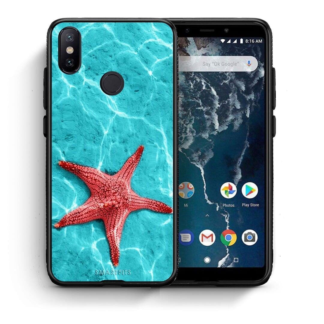 Θήκη Xiaomi Mi A2 Red Starfish από τη Smartfits με σχέδιο στο πίσω μέρος και μαύρο περίβλημα | Xiaomi Mi A2 Red Starfish case with colorful back and black bezels