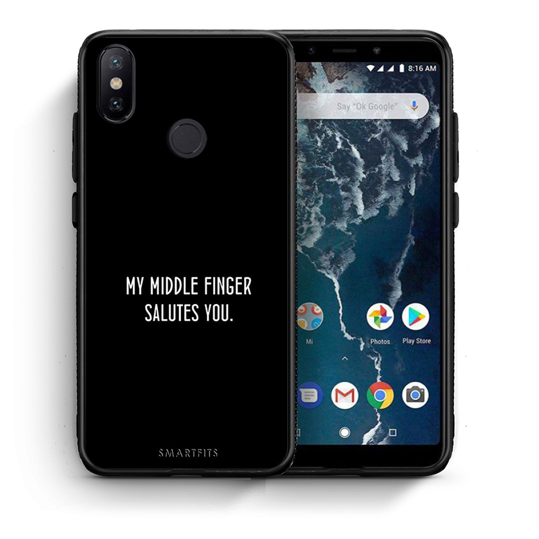 Θήκη Xiaomi Mi A2 Salute από τη Smartfits με σχέδιο στο πίσω μέρος και μαύρο περίβλημα | Xiaomi Mi A2 Salute case with colorful back and black bezels