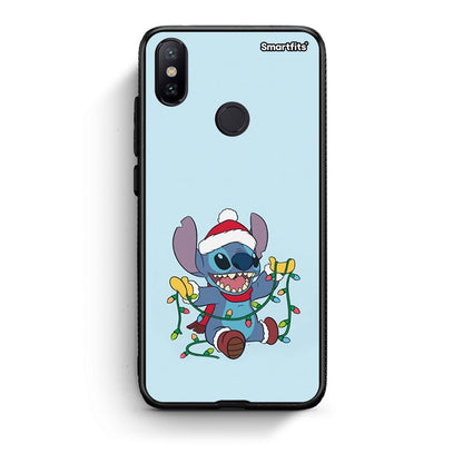 Xiaomi Mi A2 Santa Stich θήκη από τη Smartfits με σχέδιο στο πίσω μέρος και μαύρο περίβλημα | Smartphone case with colorful back and black bezels by Smartfits