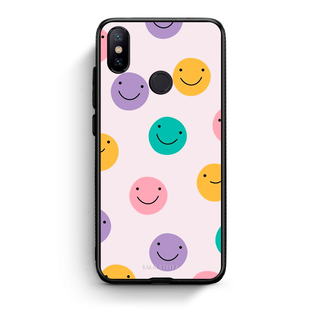 Xiaomi Mi A2 Smiley Faces θήκη από τη Smartfits με σχέδιο στο πίσω μέρος και μαύρο περίβλημα | Smartphone case with colorful back and black bezels by Smartfits