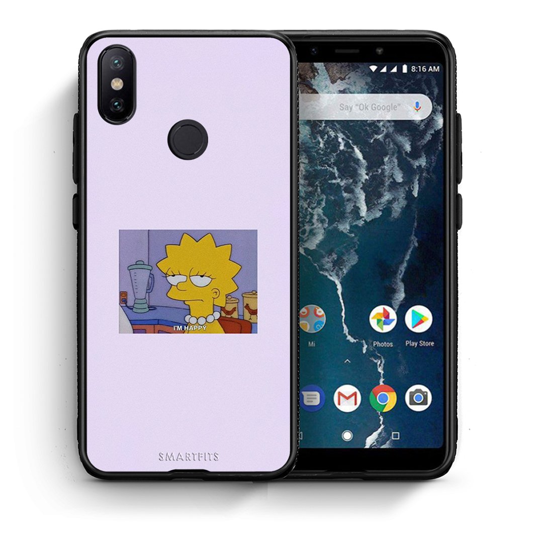 Θήκη Xiaomi Mi A2 So Happy από τη Smartfits με σχέδιο στο πίσω μέρος και μαύρο περίβλημα | Xiaomi Mi A2 So Happy case with colorful back and black bezels