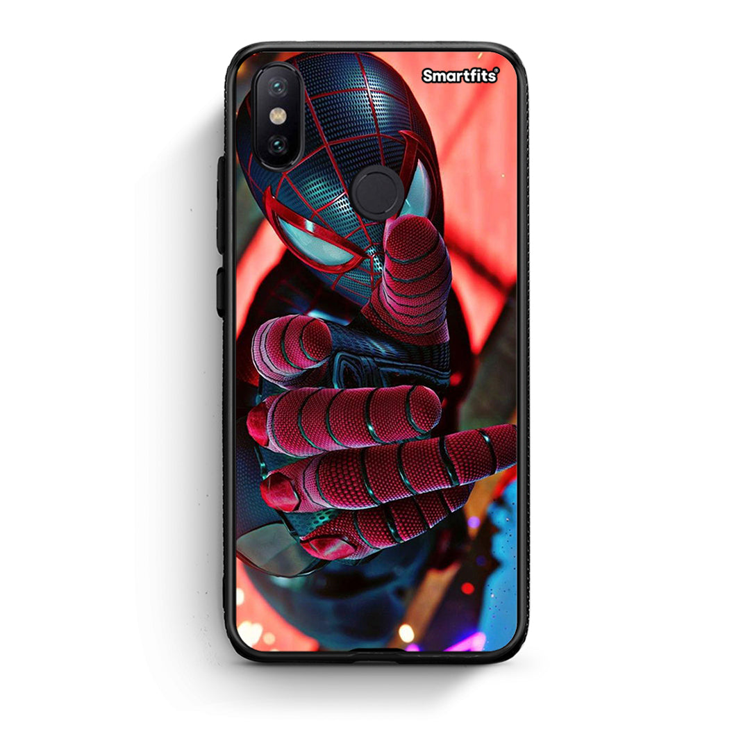 Xiaomi Mi A2 Spider Hand Θήκη από τη Smartfits με σχέδιο στο πίσω μέρος και μαύρο περίβλημα | Smartphone case with colorful back and black bezels by Smartfits