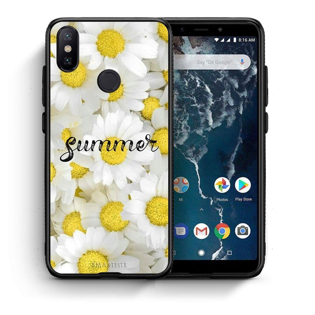 Θήκη Xiaomi Mi A2 Summer Daisies από τη Smartfits με σχέδιο στο πίσω μέρος και μαύρο περίβλημα | Xiaomi Mi A2 Summer Daisies case with colorful back and black bezels