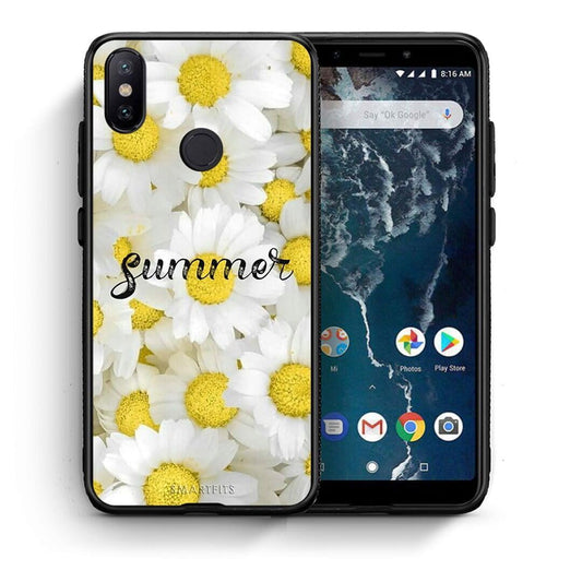 Θήκη Xiaomi Mi A2 Summer Daisies από τη Smartfits με σχέδιο στο πίσω μέρος και μαύρο περίβλημα | Xiaomi Mi A2 Summer Daisies case with colorful back and black bezels