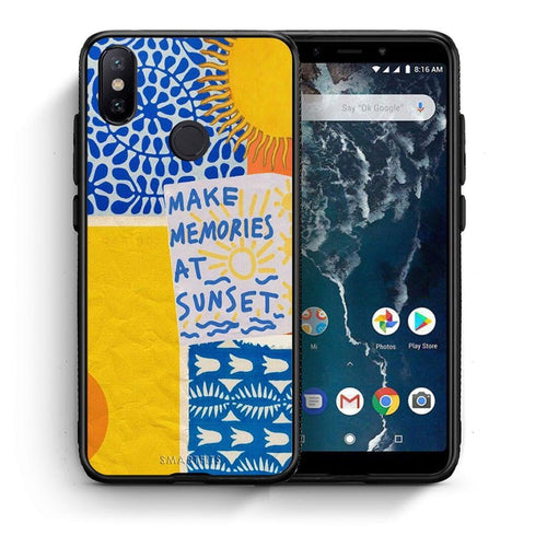 Θήκη Xiaomi Mi A2 Sunset Memories από τη Smartfits με σχέδιο στο πίσω μέρος και μαύρο περίβλημα | Xiaomi Mi A2 Sunset Memories case with colorful back and black bezels