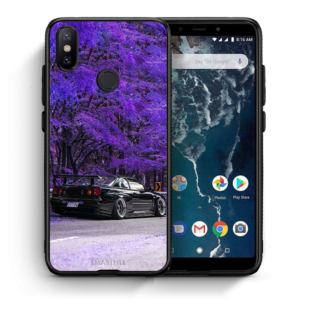 Θήκη Αγίου Βαλεντίνου Xiaomi Mi A2 Super Car από τη Smartfits με σχέδιο στο πίσω μέρος και μαύρο περίβλημα | Xiaomi Mi A2 Super Car case with colorful back and black bezels