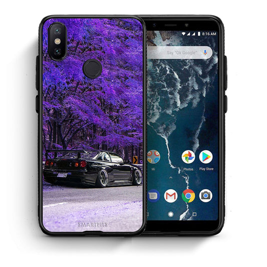 Θήκη Αγίου Βαλεντίνου Xiaomi Mi A2 Super Car από τη Smartfits με σχέδιο στο πίσω μέρος και μαύρο περίβλημα | Xiaomi Mi A2 Super Car case with colorful back and black bezels