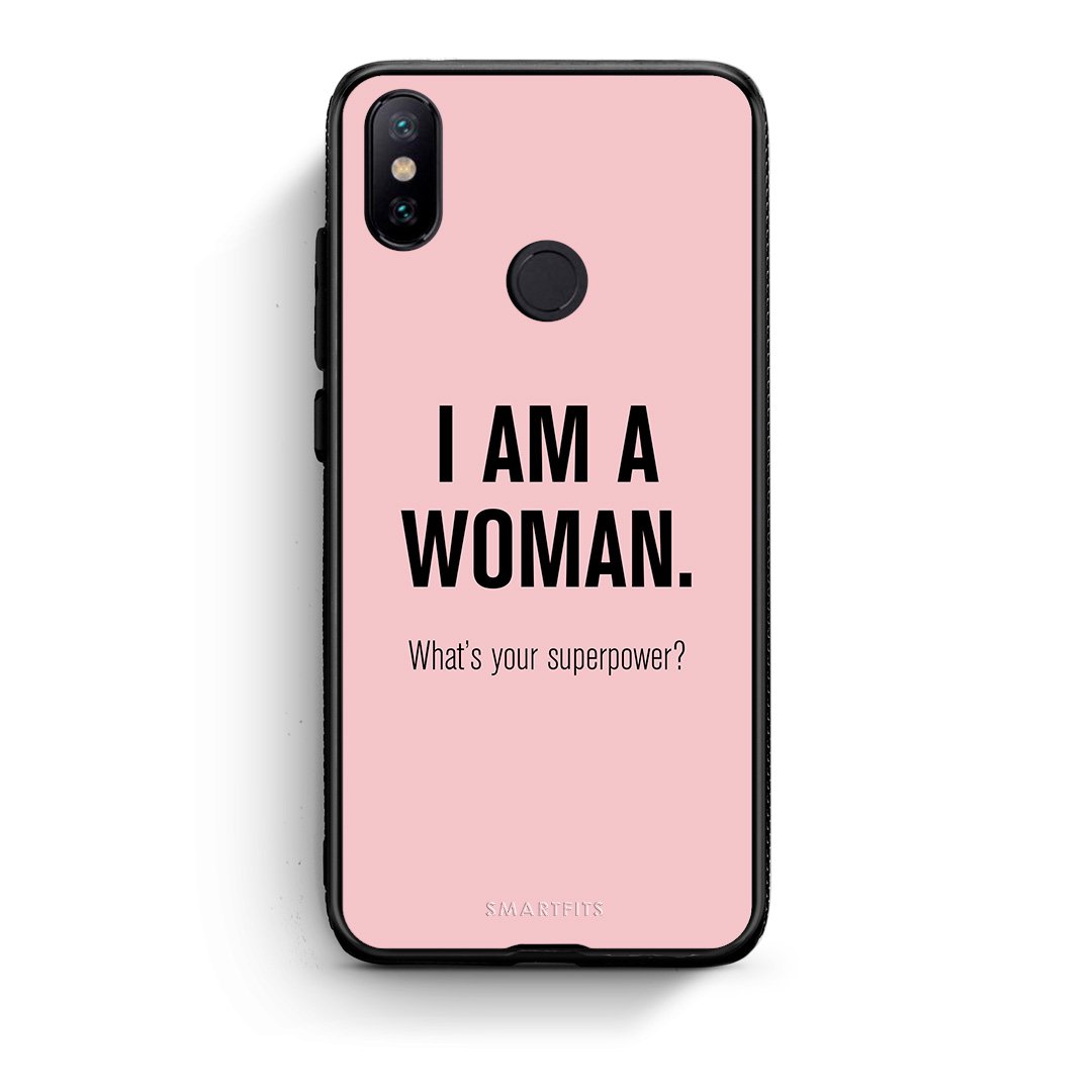 Xiaomi Mi A2 Superpower Woman θήκη από τη Smartfits με σχέδιο στο πίσω μέρος και μαύρο περίβλημα | Smartphone case with colorful back and black bezels by Smartfits