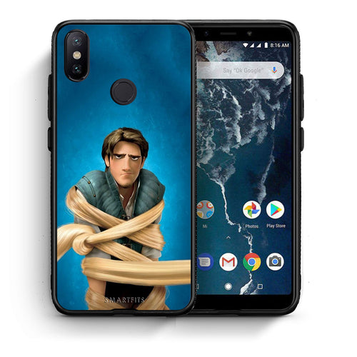 Θήκη Αγίου Βαλεντίνου Xiaomi Mi A2 Tangled 1 από τη Smartfits με σχέδιο στο πίσω μέρος και μαύρο περίβλημα | Xiaomi Mi A2 Tangled 1 case with colorful back and black bezels