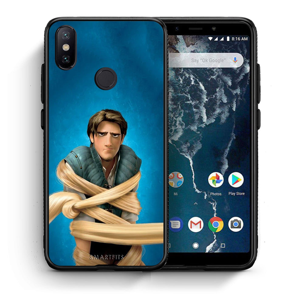 Θήκη Αγίου Βαλεντίνου Xiaomi Mi A2 Tangled 1 από τη Smartfits με σχέδιο στο πίσω μέρος και μαύρο περίβλημα | Xiaomi Mi A2 Tangled 1 case with colorful back and black bezels