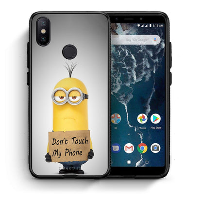 Θήκη Xiaomi Mi A2 Minion Text από τη Smartfits με σχέδιο στο πίσω μέρος και μαύρο περίβλημα | Xiaomi Mi A2 Minion Text case with colorful back and black bezels