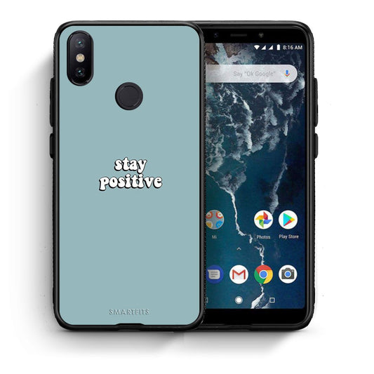 Θήκη Xiaomi Mi A2 Positive Text από τη Smartfits με σχέδιο στο πίσω μέρος και μαύρο περίβλημα | Xiaomi Mi A2 Positive Text case with colorful back and black bezels