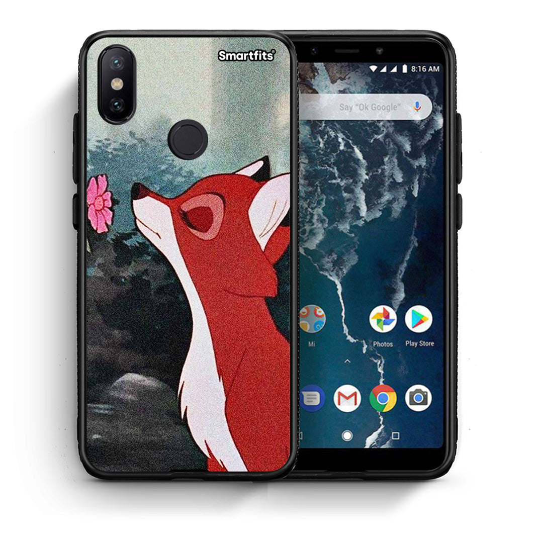 Θήκη Xiaomi Mi A2 Tod And Vixey Love 2 από τη Smartfits με σχέδιο στο πίσω μέρος και μαύρο περίβλημα | Xiaomi Mi A2 Tod And Vixey Love 2 case with colorful back and black bezels