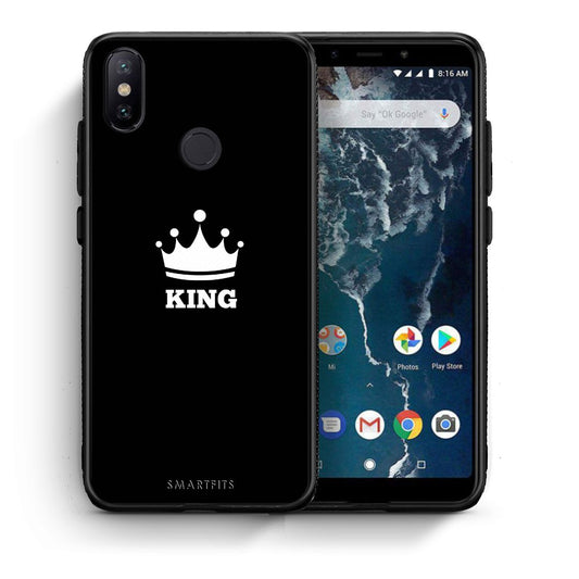 Θήκη Xiaomi Mi A2 King Valentine από τη Smartfits με σχέδιο στο πίσω μέρος και μαύρο περίβλημα | Xiaomi Mi A2 King Valentine case with colorful back and black bezels