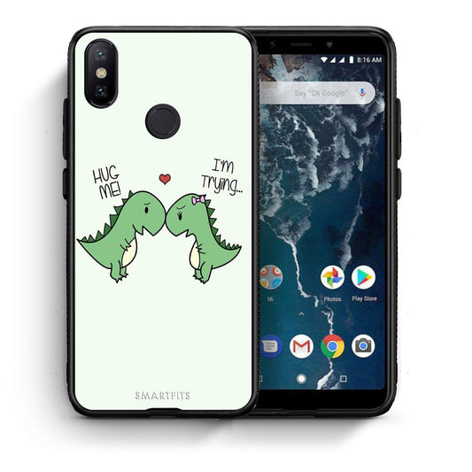 Θήκη Xiaomi Mi A2 Rex Valentine από τη Smartfits με σχέδιο στο πίσω μέρος και μαύρο περίβλημα | Xiaomi Mi A2 Rex Valentine case with colorful back and black bezels