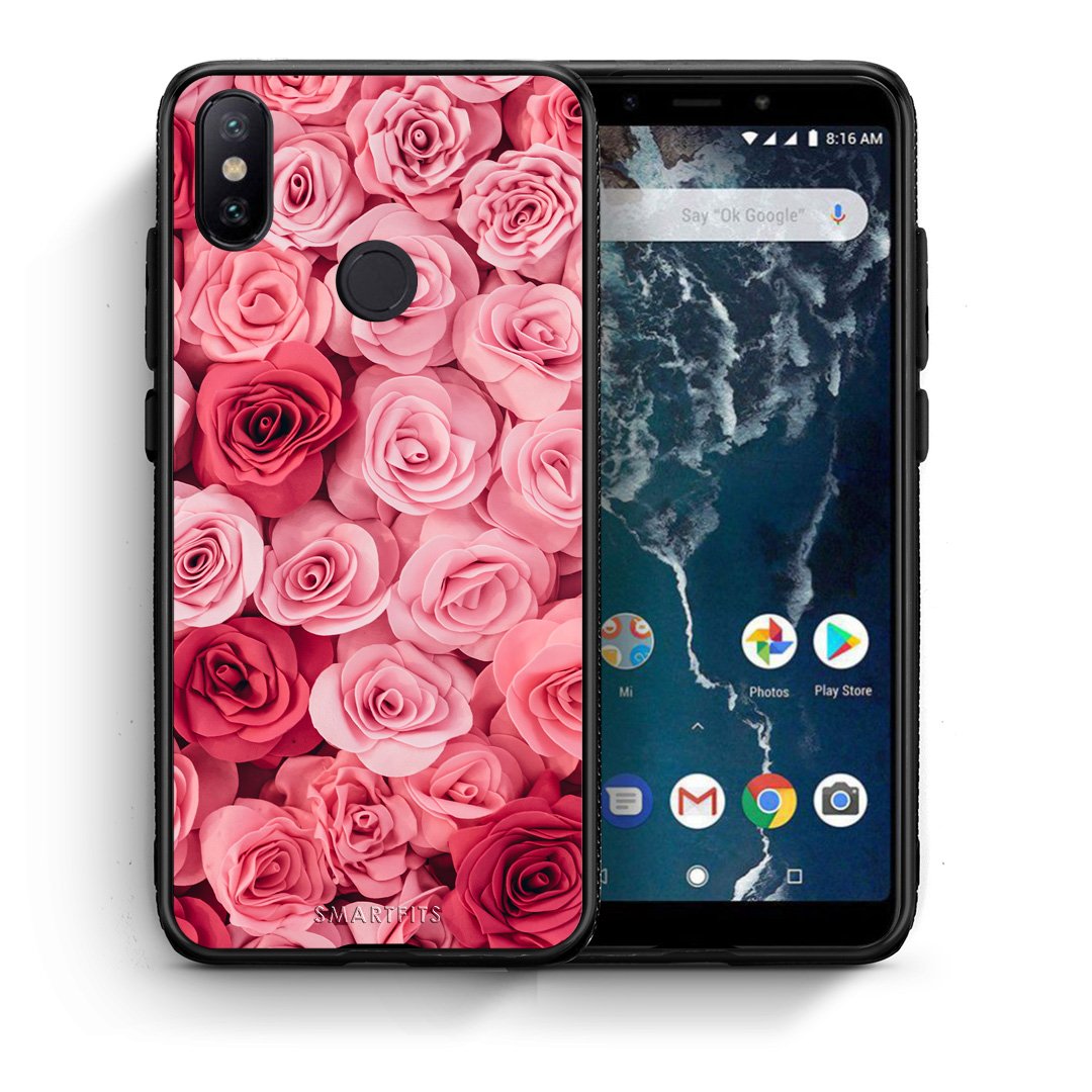 Θήκη Xiaomi Mi A2 RoseGarden Valentine από τη Smartfits με σχέδιο στο πίσω μέρος και μαύρο περίβλημα | Xiaomi Mi A2 RoseGarden Valentine case with colorful back and black bezels