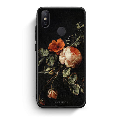 Xiaomi Mi A2 Vintage Roses θήκη από τη Smartfits με σχέδιο στο πίσω μέρος και μαύρο περίβλημα | Smartphone case with colorful back and black bezels by Smartfits