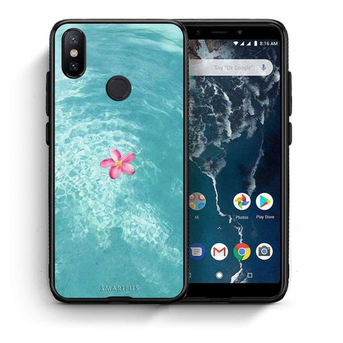 Θήκη Xiaomi Mi A2 Water Flower από τη Smartfits με σχέδιο στο πίσω μέρος και μαύρο περίβλημα | Xiaomi Mi A2 Water Flower case with colorful back and black bezels