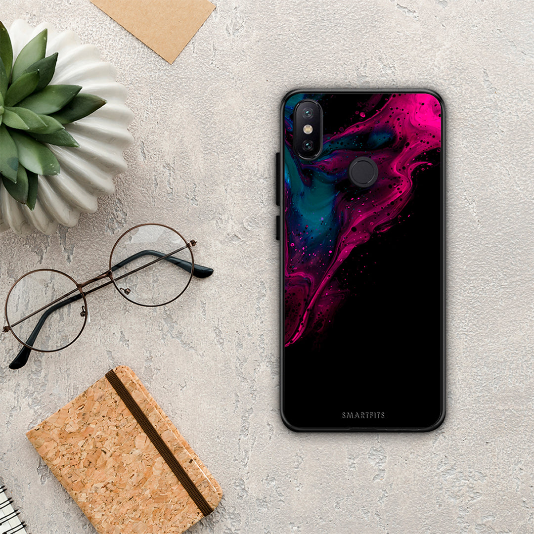 Watercolor Pink Black - Xiaomi Mi A2 θήκη