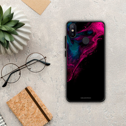 Watercolor Pink Black - Xiaomi Mi A2 θήκη