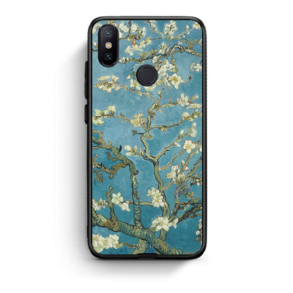 Xiaomi Mi A2 White Blossoms θήκη από τη Smartfits με σχέδιο στο πίσω μέρος και μαύρο περίβλημα | Smartphone case with colorful back and black bezels by Smartfits