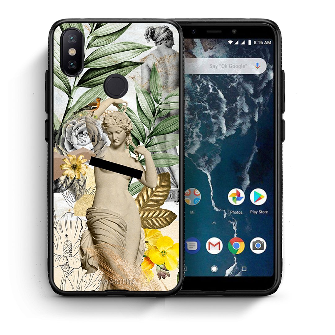 Θήκη Xiaomi Mi A2 Woman Statue από τη Smartfits με σχέδιο στο πίσω μέρος και μαύρο περίβλημα | Xiaomi Mi A2 Woman Statue case with colorful back and black bezels