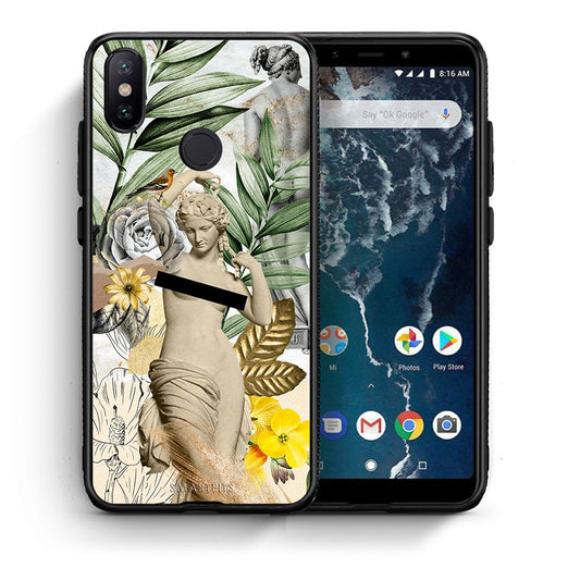 Θήκη Xiaomi Mi A2 Woman Statue από τη Smartfits με σχέδιο στο πίσω μέρος και μαύρο περίβλημα | Xiaomi Mi A2 Woman Statue case with colorful back and black bezels