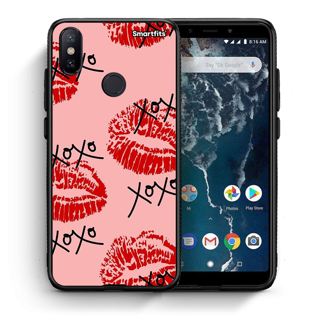 Θήκη Xiaomi Mi A2 XOXO Lips από τη Smartfits με σχέδιο στο πίσω μέρος και μαύρο περίβλημα | Xiaomi Mi A2 XOXO Lips case with colorful back and black bezels
