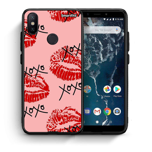 Θήκη Xiaomi Mi A2 XOXO Lips από τη Smartfits με σχέδιο στο πίσω μέρος και μαύρο περίβλημα | Xiaomi Mi A2 XOXO Lips case with colorful back and black bezels