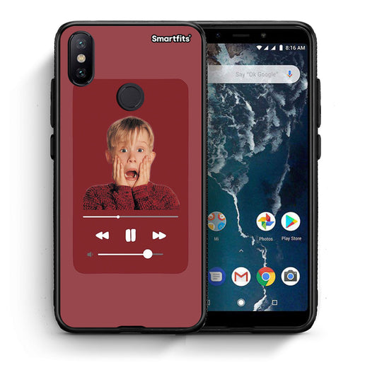 Θήκη Xiaomi Mi A2 Xmas Alone Music από τη Smartfits με σχέδιο στο πίσω μέρος και μαύρο περίβλημα | Xiaomi Mi A2 Xmas Alone Music case with colorful back and black bezels