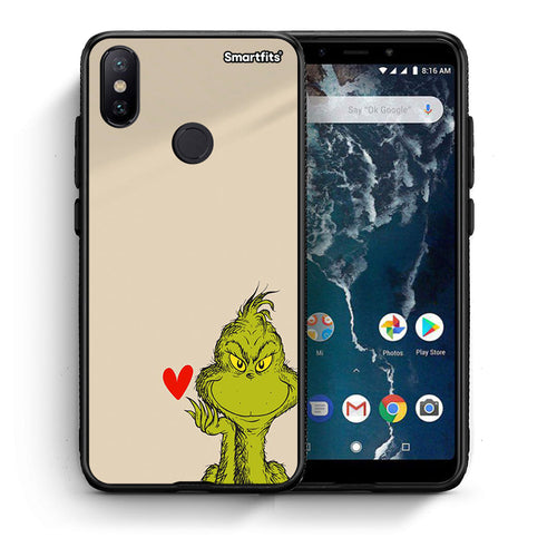 Θήκη Xiaomi Mi A2 Xmas Grinch από τη Smartfits με σχέδιο στο πίσω μέρος και μαύρο περίβλημα | Xiaomi Mi A2 Xmas Grinch case with colorful back and black bezels