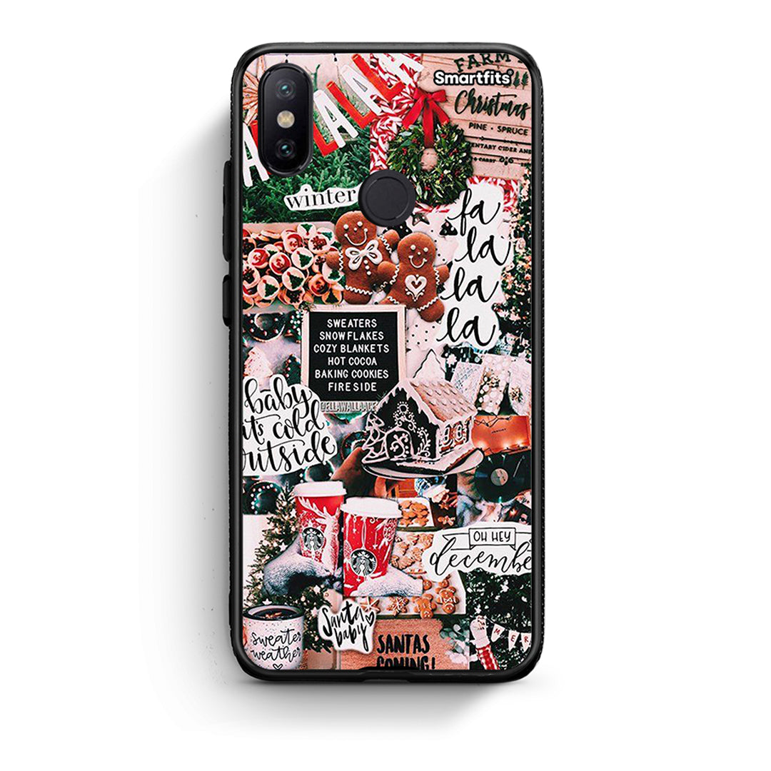 Xiaomi Mi A2 Xmas Habbits θήκη από τη Smartfits με σχέδιο στο πίσω μέρος και μαύρο περίβλημα | Smartphone case with colorful back and black bezels by Smartfits