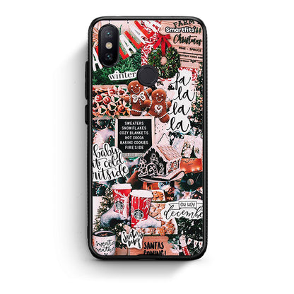 Xiaomi Mi A2 Xmas Habbits θήκη από τη Smartfits με σχέδιο στο πίσω μέρος και μαύρο περίβλημα | Smartphone case with colorful back and black bezels by Smartfits