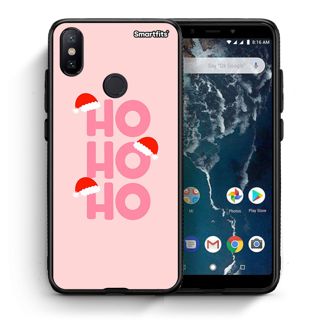 Θήκη Xiaomi Mi A2 Xmas Ho Ho Ho από τη Smartfits με σχέδιο στο πίσω μέρος και μαύρο περίβλημα | Xiaomi Mi A2 Xmas Ho Ho Ho case with colorful back and black bezels