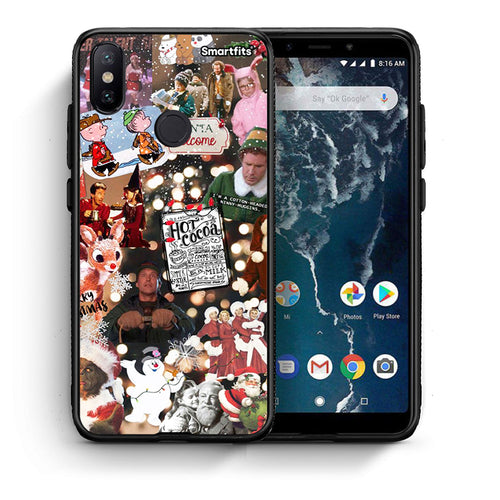 Θήκη Xiaomi Mi A2 Xmas Movies από τη Smartfits με σχέδιο στο πίσω μέρος και μαύρο περίβλημα | Xiaomi Mi A2 Xmas Movies case with colorful back and black bezels
