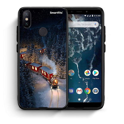 Θήκη Xiaomi Mi A2 Xmas Train από τη Smartfits με σχέδιο στο πίσω μέρος και μαύρο περίβλημα | Xiaomi Mi A2 Xmas Train case with colorful back and black bezels