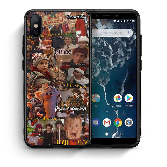 Θήκη Xiaomi Mi A2 Xmas Wishes από τη Smartfits με σχέδιο στο πίσω μέρος και μαύρο περίβλημα | Xiaomi Mi A2 Xmas Wishes case with colorful back and black bezels