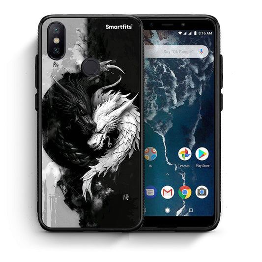 Θήκη Xiaomi Mi A2 Yin Yang από τη Smartfits με σχέδιο στο πίσω μέρος και μαύρο περίβλημα | Xiaomi Mi A2 Yin Yang case with colorful back and black bezels