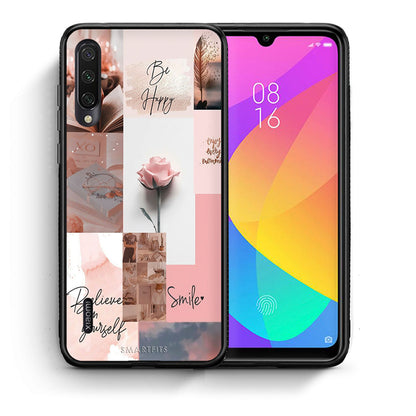 Θήκη Xiaomi Mi A3 Aesthetic Collage από τη Smartfits με σχέδιο στο πίσω μέρος και μαύρο περίβλημα | Xiaomi Mi A3 Aesthetic Collage case with colorful back and black bezels