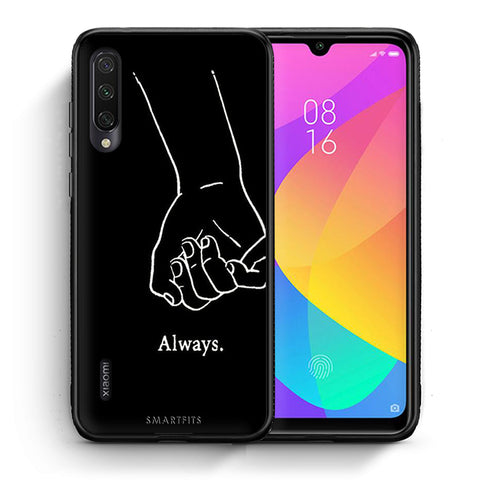 Θήκη Αγίου Βαλεντίνου Xiaomi Mi A3 Always & Forever 1 από τη Smartfits με σχέδιο στο πίσω μέρος και μαύρο περίβλημα | Xiaomi Mi A3 Always & Forever 1 case with colorful back and black bezels