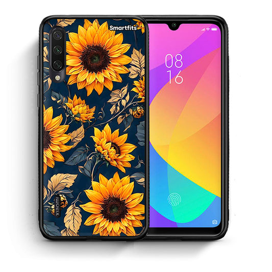 Θήκη Xiaomi Mi A3 Autumn Sunflowers από τη Smartfits με σχέδιο στο πίσω μέρος και μαύρο περίβλημα | Xiaomi Mi A3 Autumn Sunflowers case with colorful back and black bezels