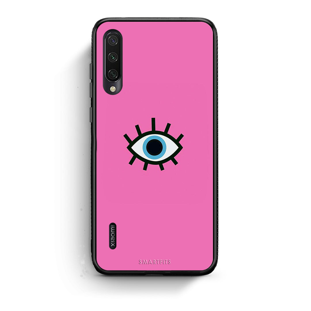 Xiaomi Mi A3 Blue Eye Pink θήκη από τη Smartfits με σχέδιο στο πίσω μέρος και μαύρο περίβλημα | Smartphone case with colorful back and black bezels by Smartfits